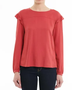 Esprit Tops Et Blouses|Blouse à Volants rouge
