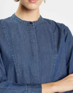 Jodhpur Tops Et Blouses|Blouse ajustée Pen bleue