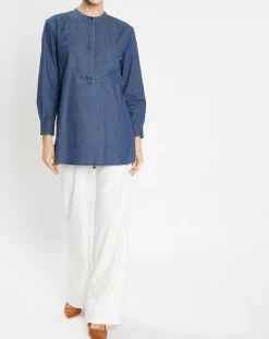 Jodhpur Tops Et Blouses|Blouse ajustée Pen bleue