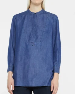 Jodhpur Tops Et Blouses|Blouse ajustée Pen bleue
