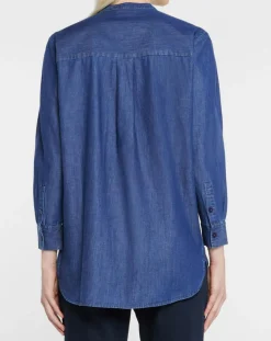 Jodhpur Tops Et Blouses|Blouse ajustée Pen bleue
