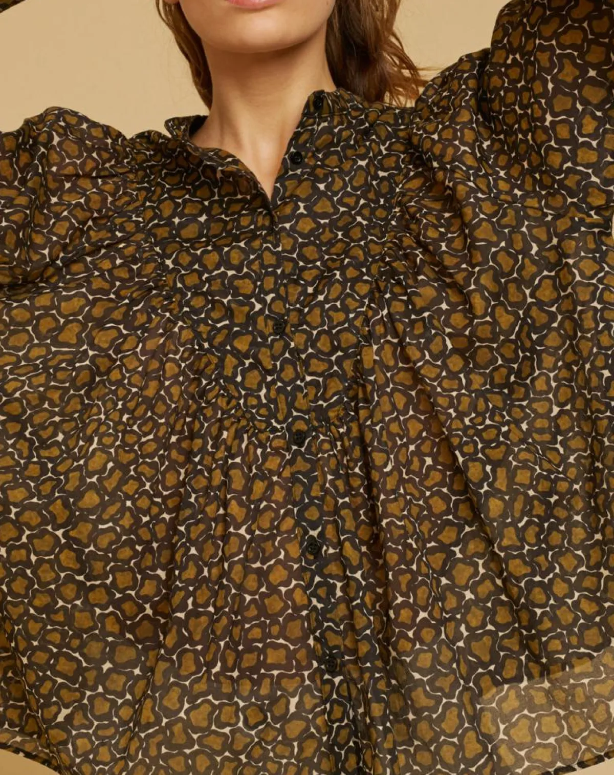 Chloé Stora Tops Et Blouses|Blouse ample en Voile de coton Alba imprimée noire