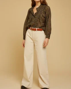 Chloé Stora Tops Et Blouses|Blouse ample en Voile de coton Alba imprimée noire