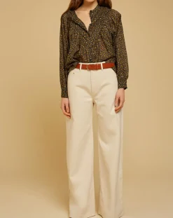 Chloé Stora Tops Et Blouses|Blouse ample en Voile de coton Alba imprimée noire