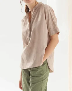 Chloé Stora Tops Et Blouses|Blouse Bianca fines rayures beige