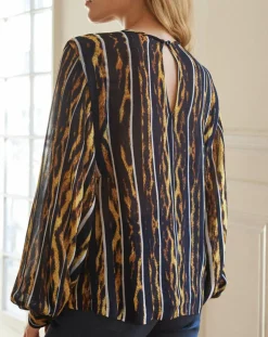 Belair Tops Et Blouses|Blouse Bisous noir/marron