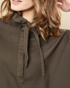 Hartford Tops Et Blouses|Blouse Charline fines rayures kaki