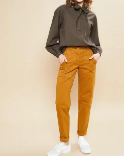 Hartford Tops Et Blouses|Blouse Charline fines rayures kaki