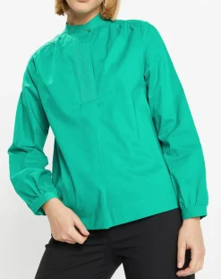 Galeries Lafayette Tops Et Blouses|Blouse Charlotte à fronces verte