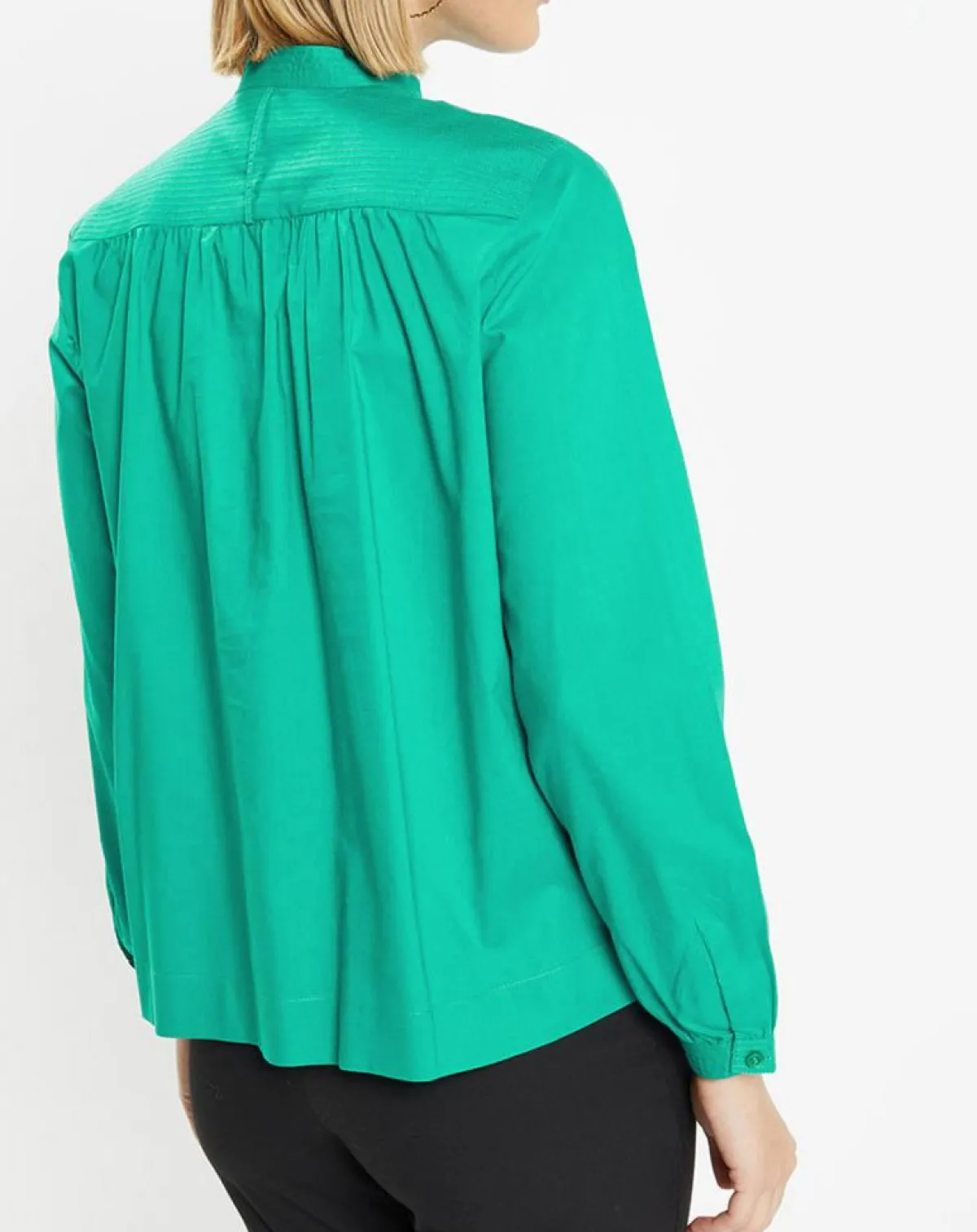 Galeries Lafayette Tops Et Blouses|Blouse Charlotte à fronces verte