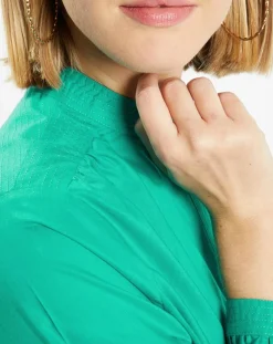 Galeries Lafayette Tops Et Blouses|Blouse Charlotte à fronces verte