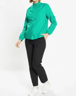 Galeries Lafayette Tops Et Blouses|Blouse Charlotte à fronces verte
