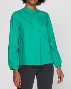 Galeries Lafayette Tops Et Blouses|Blouse Charlotte à fronces verte