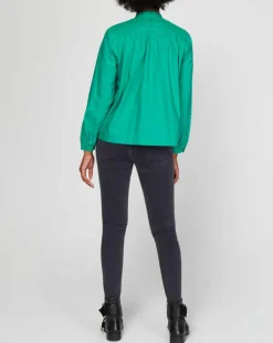 Galeries Lafayette Tops Et Blouses|Blouse Charlotte à fronces verte
