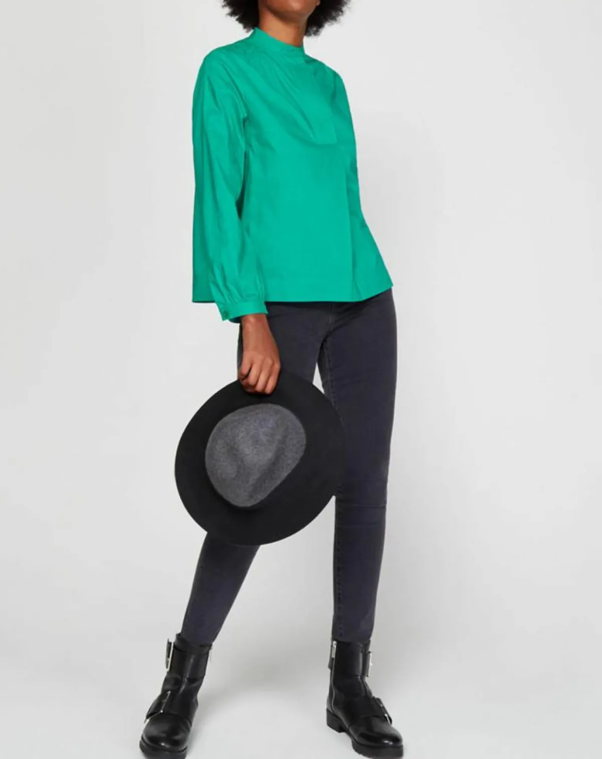 Galeries Lafayette Tops Et Blouses|Blouse Charlotte à fronces verte