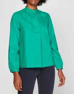 Galeries Lafayette Tops Et Blouses|Blouse Charlotte à fronces verte