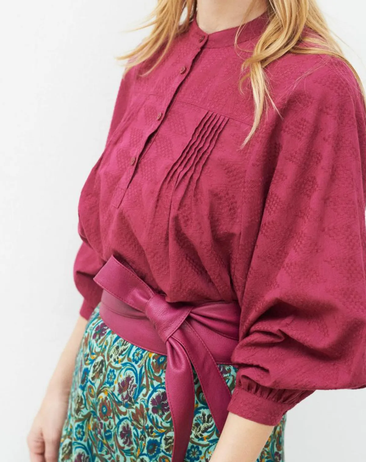 Caroll Tops Et Blouses|Blouse Célestine à borderies beaujolais