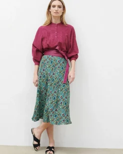 Caroll Tops Et Blouses|Blouse Célestine à borderies beaujolais