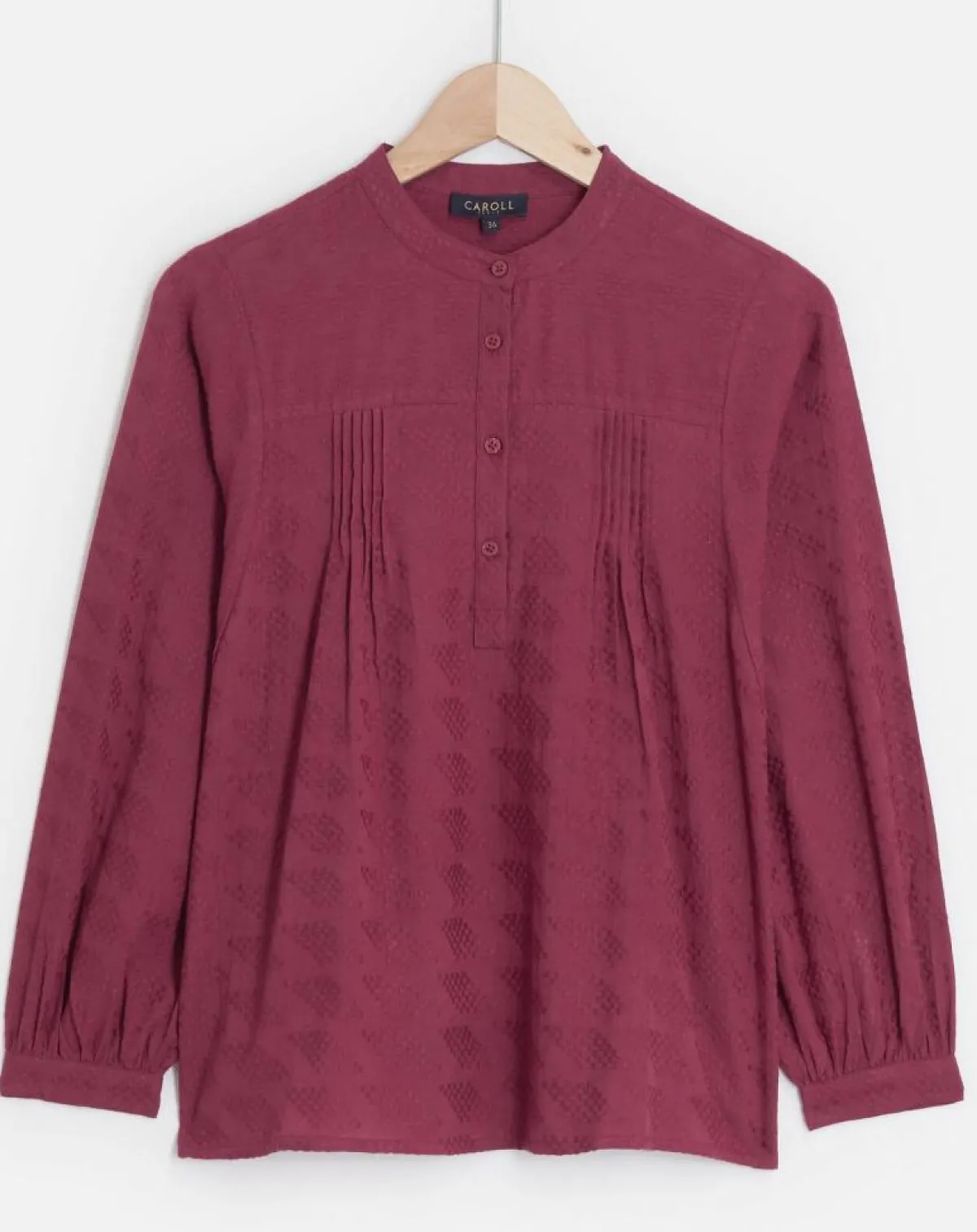 Caroll Tops Et Blouses|Blouse Célestine à borderies beaujolais