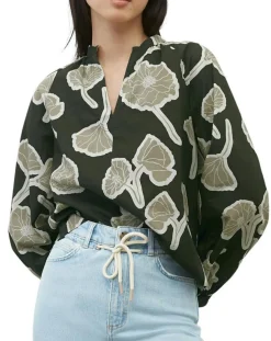 Marc O'Polo Tops Et Blouses|Blouse Col Mao Motif Coton Bio multicolore