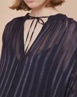 Mare di Latte Tops Et Blouses|Blouse Elene à rayures encre