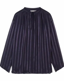 Mare di Latte Tops Et Blouses|Blouse Elene à rayures encre