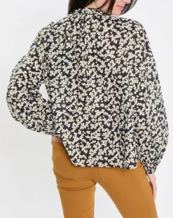 Marc O'Polo Tops Et Blouses|Blouse en Coton bio à fleurs noir/écru