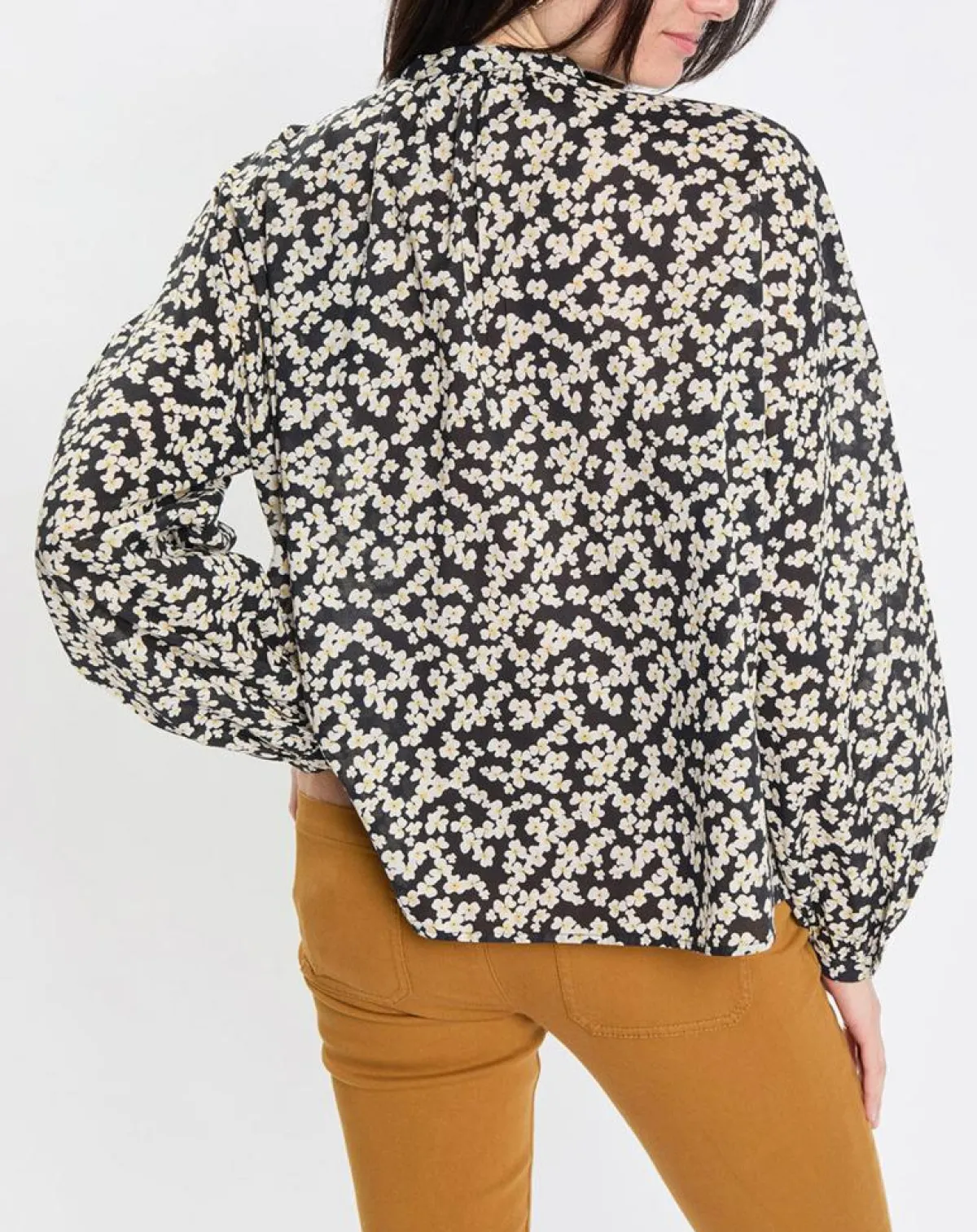 Marc O'Polo Tops Et Blouses|Blouse en Coton bio à fleurs noir/écru