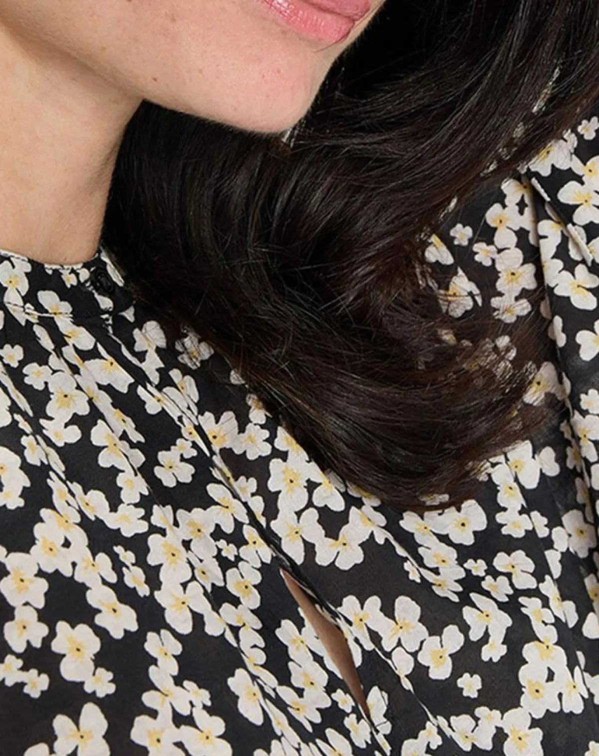 Marc O'Polo Tops Et Blouses|Blouse en Coton bio à fleurs noir/écru