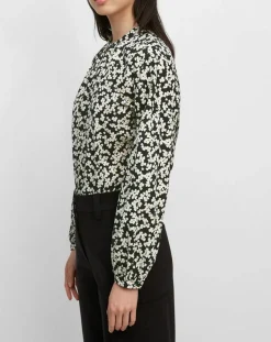Marc O'Polo Tops Et Blouses|Blouse en Coton bio à fleurs noir/écru