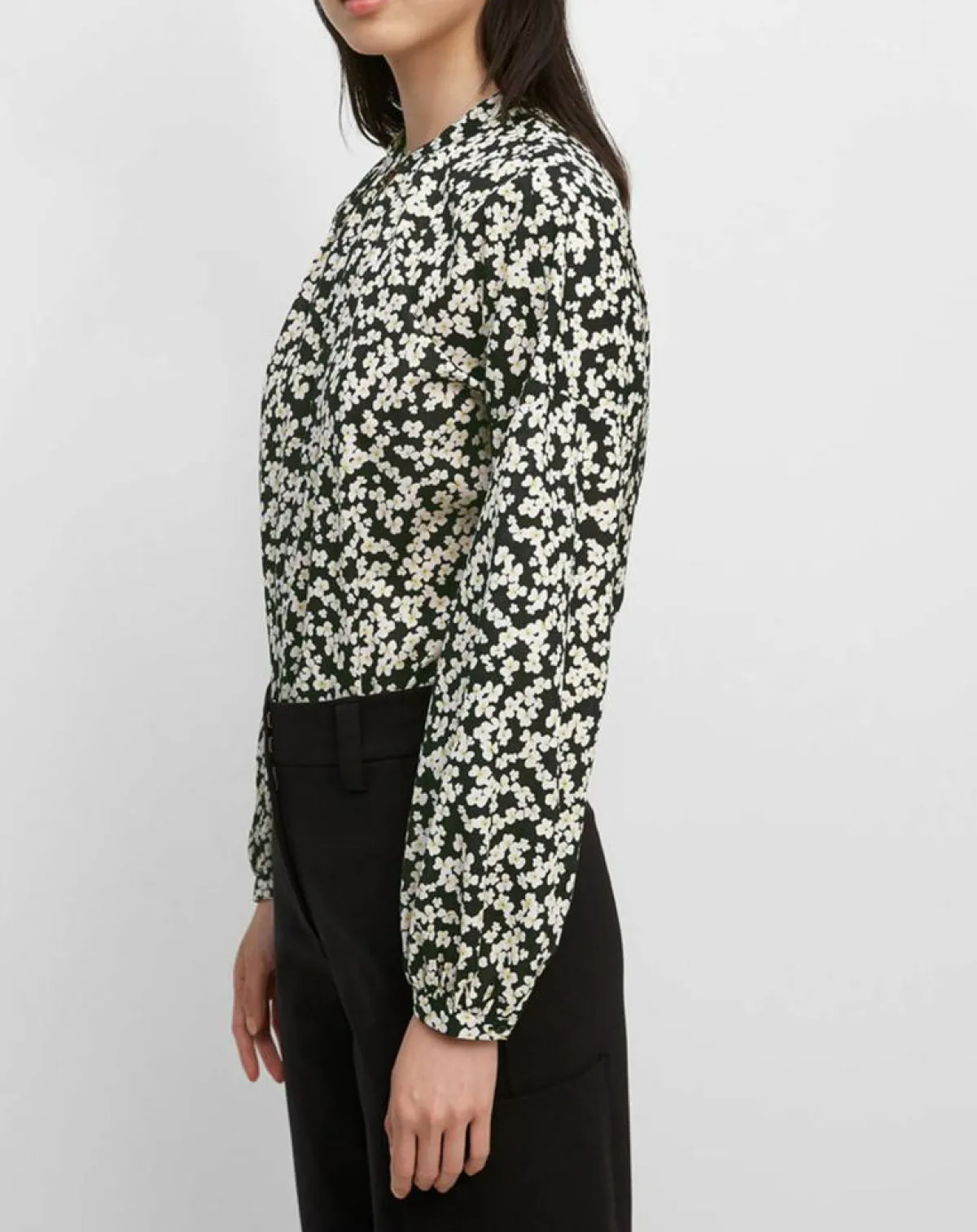 Marc O'Polo Tops Et Blouses|Blouse en Coton bio à fleurs noir/écru