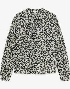 Marc O'Polo Tops Et Blouses|Blouse en Coton bio à fleurs noir/écru