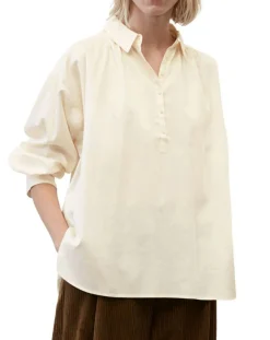 Marc O'Polo Tops Et Blouses|Blouse en Popeline col polo écrue