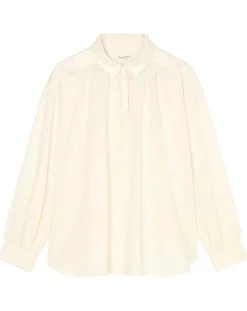 Marc O'Polo Tops Et Blouses|Blouse en Popeline col polo écrue