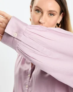 Marc O'Polo Tops Et Blouses|Blouse en Popeline col polo violet clair