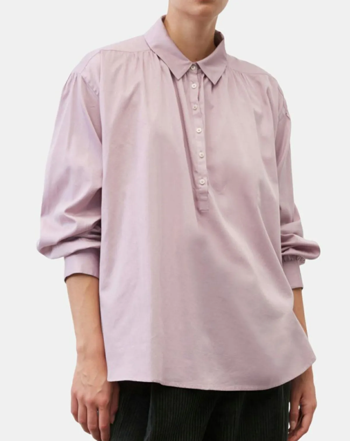 Marc O'Polo Tops Et Blouses|Blouse en Popeline col polo violet clair