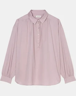 Marc O'Polo Tops Et Blouses|Blouse en Popeline col polo violet clair