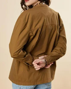 Chloé Stora Tops Et Blouses|Blouse en Popeline de Coton oversize Cachou kaki