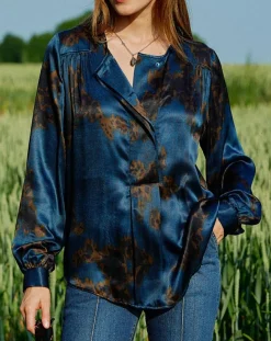 Lauren Vidal Tops Et Blouses|Blouse en Soie mélangée Moon saporo