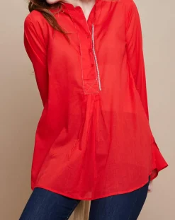Mare di Latte Tops Et Blouses|Blouse Eva Mara Voile rouge