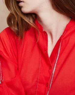 Mare di Latte Tops Et Blouses|Blouse Eva Mara Voile rouge