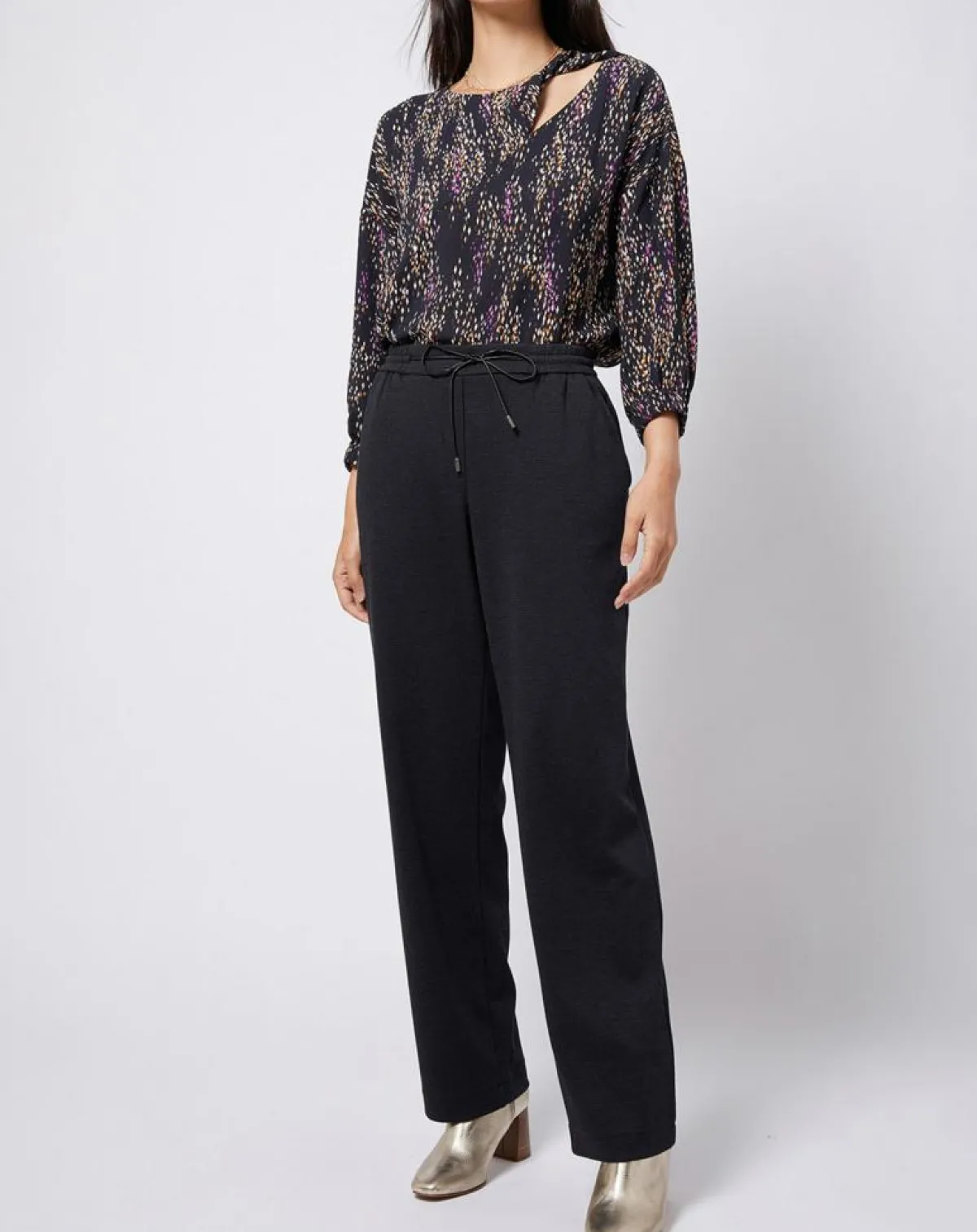 Esprit Tops Et Blouses|Blouse fluide à motif et découpe multicolore