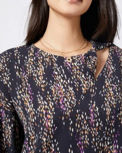 Esprit Tops Et Blouses|Blouse fluide à motif et découpe multicolore