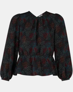 Galeries Lafayette Tops Et Blouses|Blouse fluide Gala imprimé noire