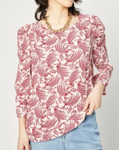 Esprit Tops Et Blouses|Blouse fluide imprimée rouge/écru