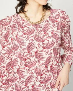 Esprit Tops Et Blouses|Blouse fluide imprimée rouge/écru