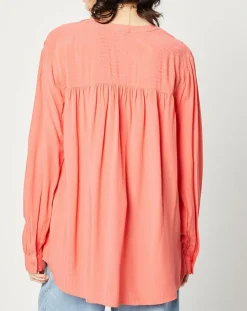 Esprit Tops Et Blouses|Blouse fluide manches longues rose saumon