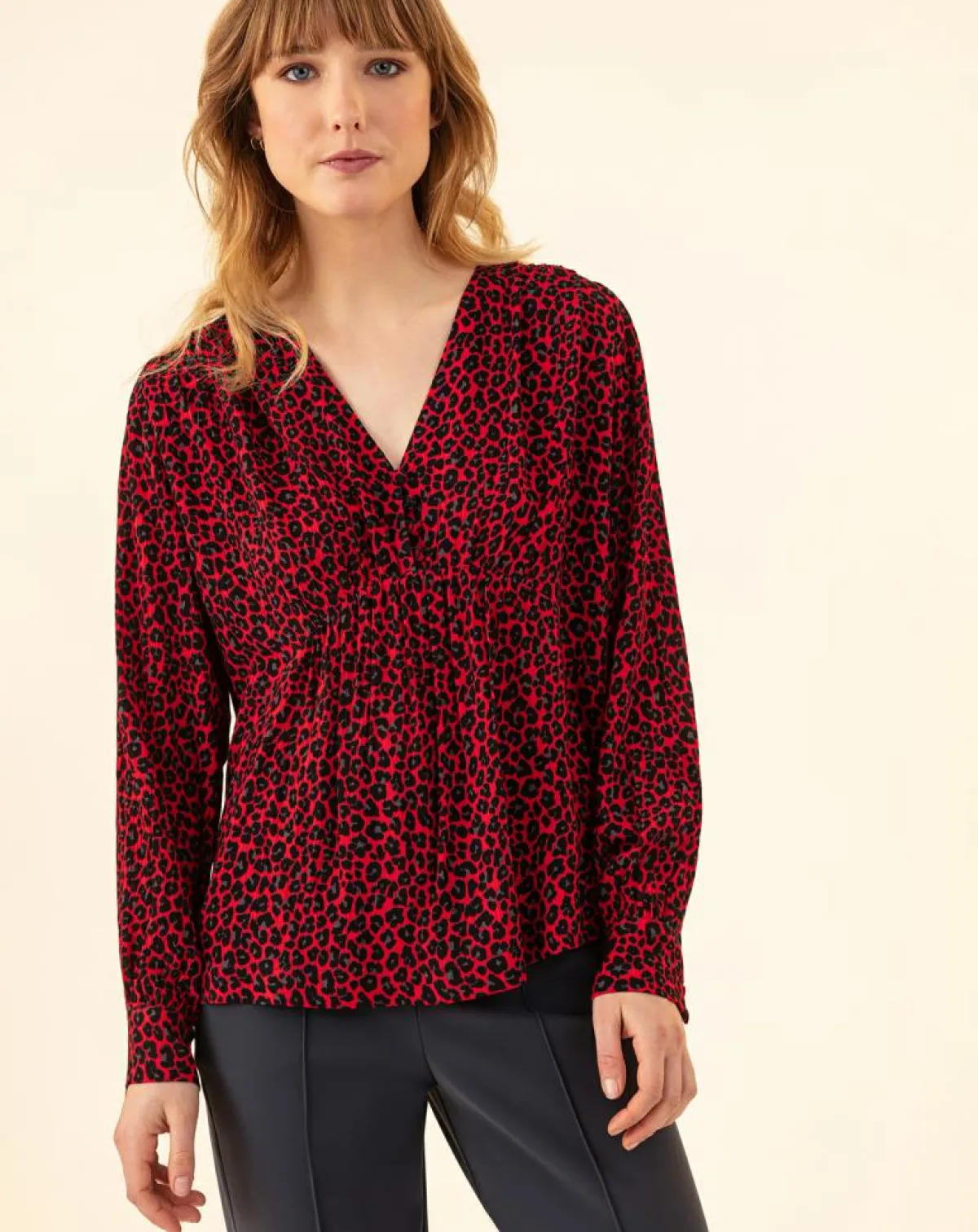 Indies Tops Et Blouses|Blouse Ilan leo rouge