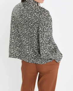 Marc O'Polo Tops Et Blouses|Blouse imprimée fleurs blanc/noir