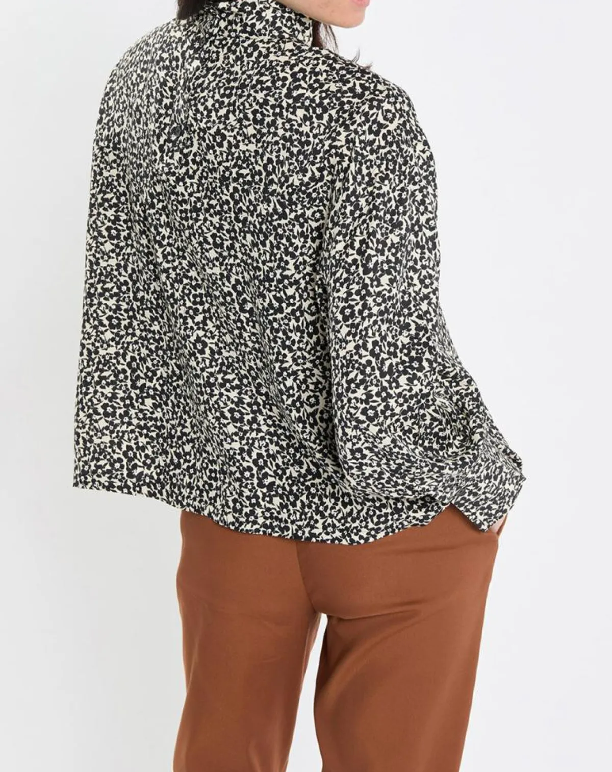 Marc O'Polo Tops Et Blouses|Blouse imprimée fleurs blanc/noir